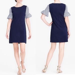 J. CREW Gingham-Sleeved Shift Dress